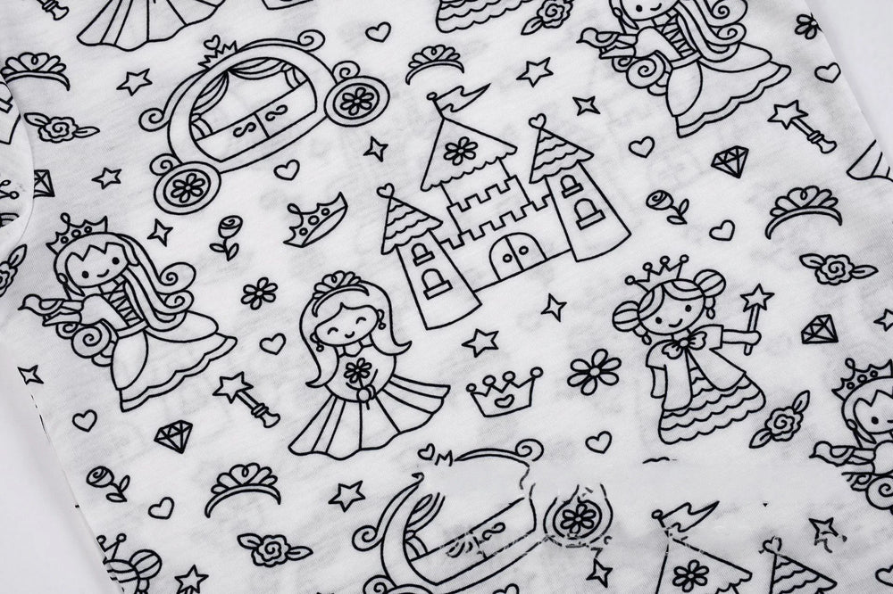 DIY Kids Sketch Colourful Short Sleeve Pajama Set